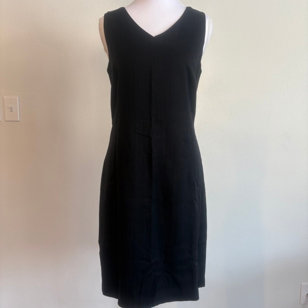 Tommy Bahama LBD Silk Sheath Dress 6 Blk‎ Minimalist LBD Capsule Quiet Luxury